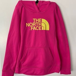 Bright Pink Northface Hooded Sweatshirt